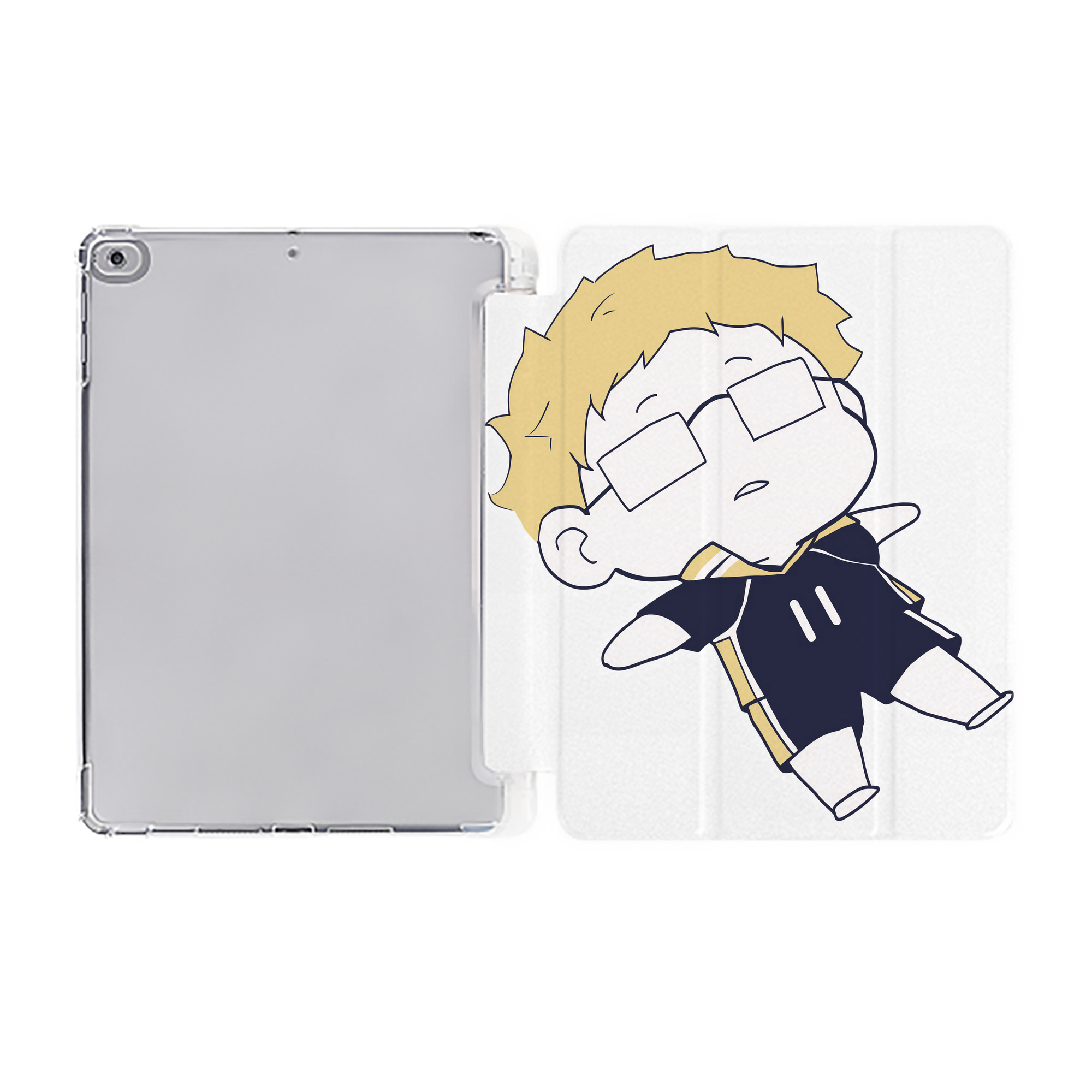 （画像用） ハイキュー!! Haikyu!! IPad ケース ペン収納付き 三つ折りスタンド PUレザー×シリコン 対応機種9.5/10.5/10.9インチ